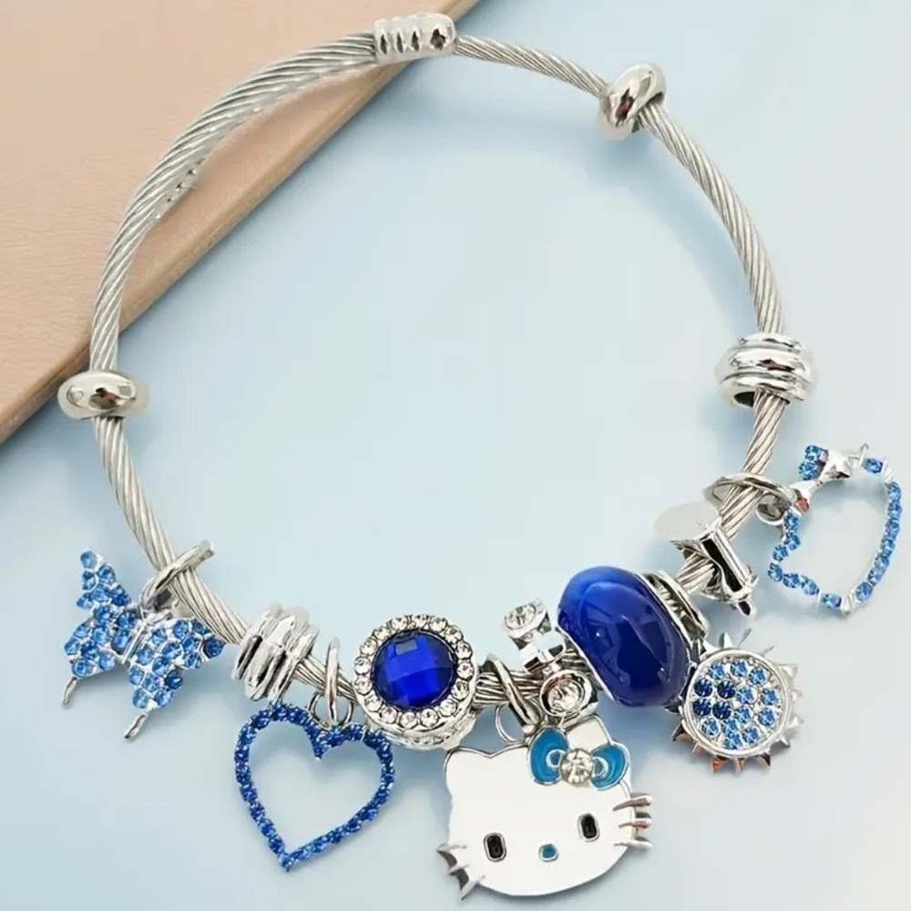 Blue Hello Kitty Charm Bracelet